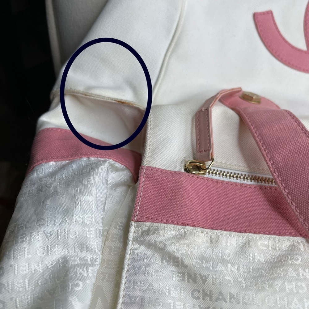 Authentic Chanel CC Marshmallow Handbag purse Bag Mini Tote White Pink - Picture 13 of 15